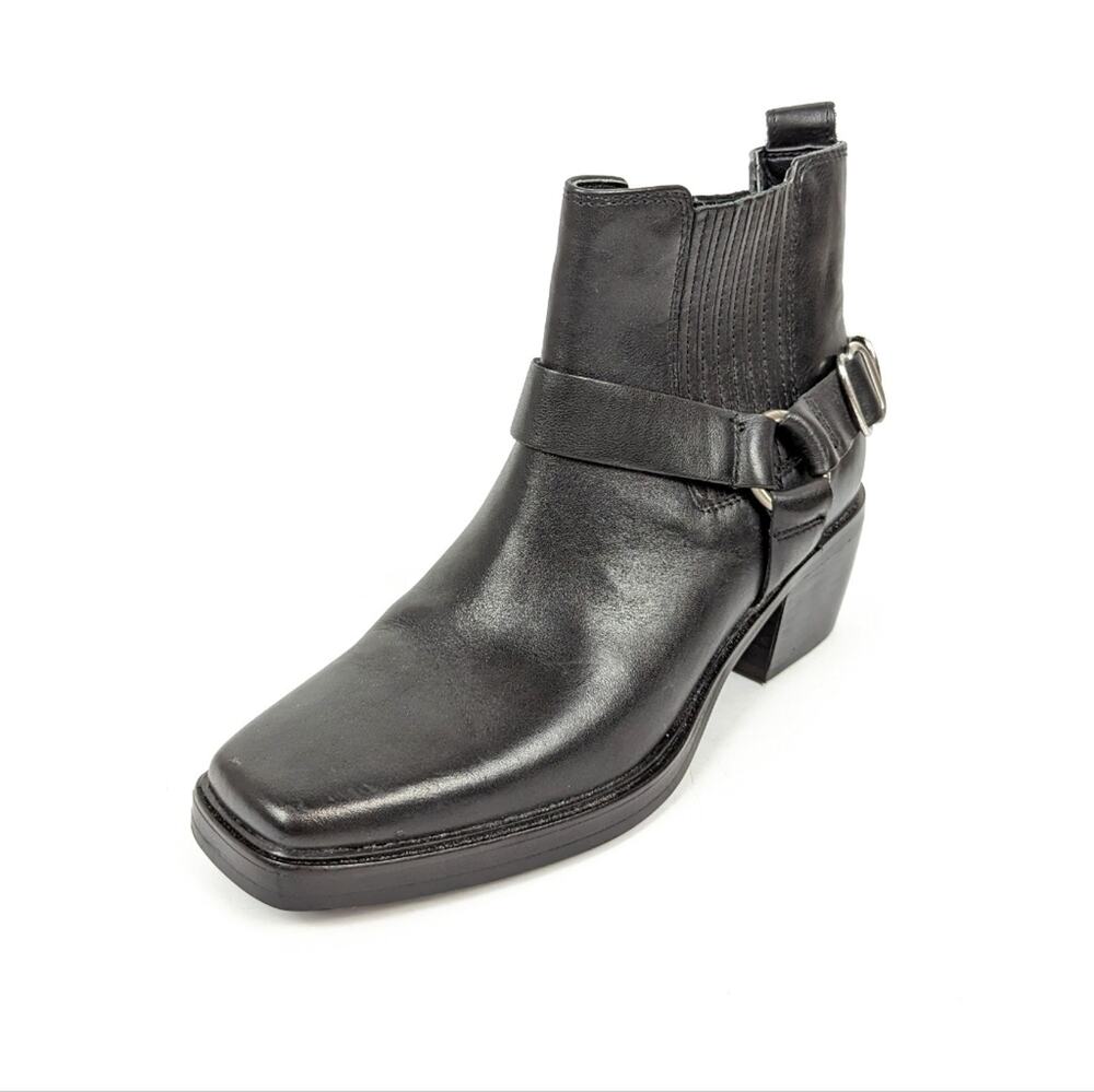 Sam Edelman Bellamie Booties 6.5 Leather Ankle Zip Block Heel NWOT